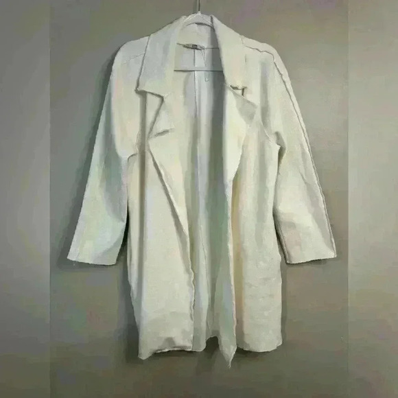 Zara Jackets & Blazers - ZARA Oversized Lagenlook Ivory Blazer Grandpa Jacket L Chore Coat Cottagecore